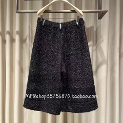 ZCY朱崇恽2025专柜正品 粗毛呢 宽松 阔腿裤七分裤C1FZ43065 3980