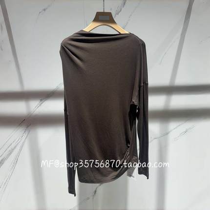 MF玛菲~2025春专柜正品羊毛+莱赛尔不规则休闲上衣A1FZ11741 1480