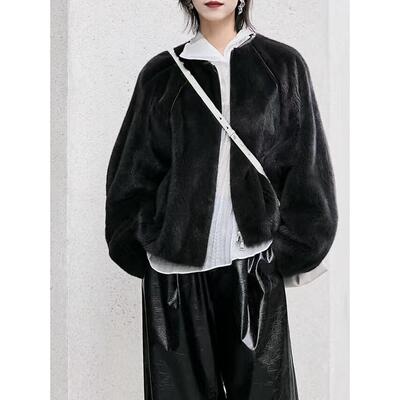 MF玛菲~2024冬专柜正品 水貂毛皮 皮草 保暖外套A1EG4766Q 54800