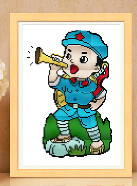 5D钻石画2025新款小红军学生手工爱国主义简单红色革命满钻十字绣