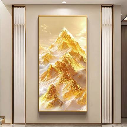 日照金山钻石画2025新款满钻入户玄关客厅走廊过道手工贴钻十字绣