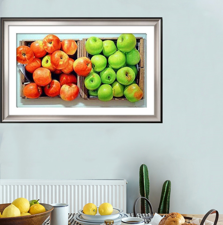 钻石画满钻新款青苹果红苹果餐厅镶钻水晶十字绣钻石贴画饭厅水果