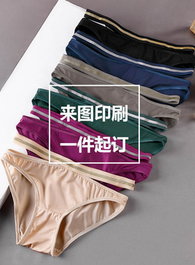 来图印刷镂空性感少女生内裤个性薄款三角裤BBC印花女士底裤
