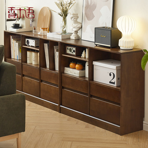 香木语实木落地矮书柜