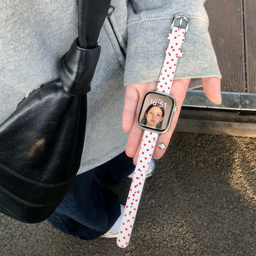 康康的原创细款细款波点适用于iwatch11se苹果手表applewatch表带