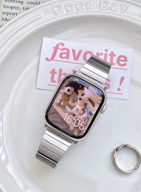 康康的自留款银色金属弹力小蛮腰表带iwatch987654se手表带不锈钢