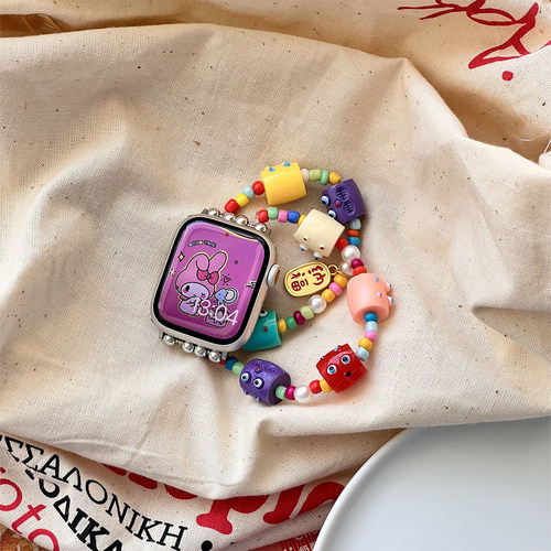 康康的多巴胺卡通小怪兽表带适用iwatch9苹果手表Applewatch876se