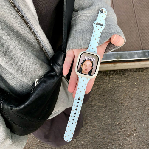 康康的原创薄巧波点硅胶适用iwatch11苹果手表applewatch韩女表带