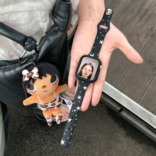 康康的原创星星波点硅胶韩女适用iwatch11苹果手表applewatch表带