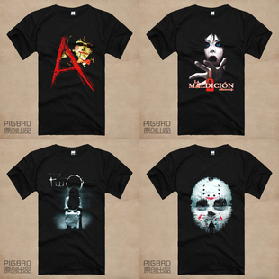 T恤 体恤衫 男女款 纯棉宽松直筒圆领半袖 夏季 恐怖Fans另类电影短袖