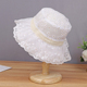 白色帽子凉帽洋气薄款 夏季 遮阳防晒太阳帽 蕾丝网纱渔夫帽女款 新款
