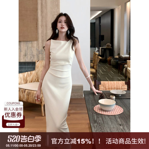SYT自制极简骨感扭结吊带连衣裙