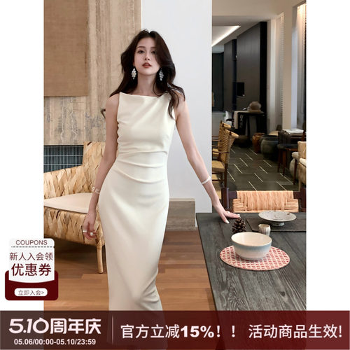 SYT自制极简骨感扭结吊带连衣裙