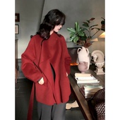 SYT自制 温域 纯色简约风宽松型立领绷带双面羊毛风衣保暖外套
