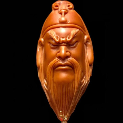 关二爷吊坠橄榄核单籽核雕武财神关羽关公男士挂件高端文玩手把件