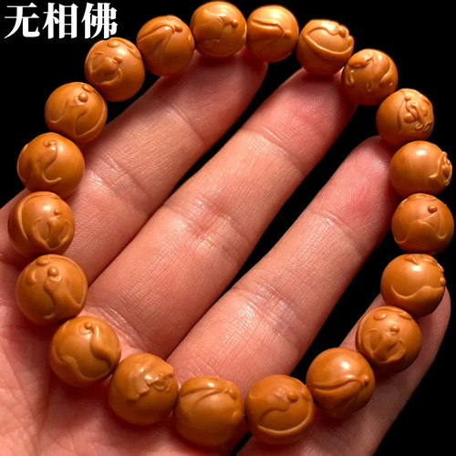 老核精雕无相佛猴头手串