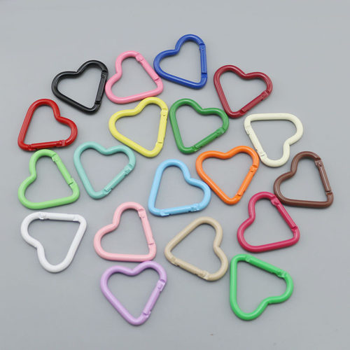 DIY饰品配件 烤漆铝合金爱心桃心便携登山扣钥匙扣包包挂件配饰
