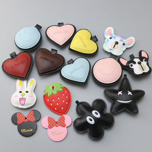 皮革立体黑色花朵五角星