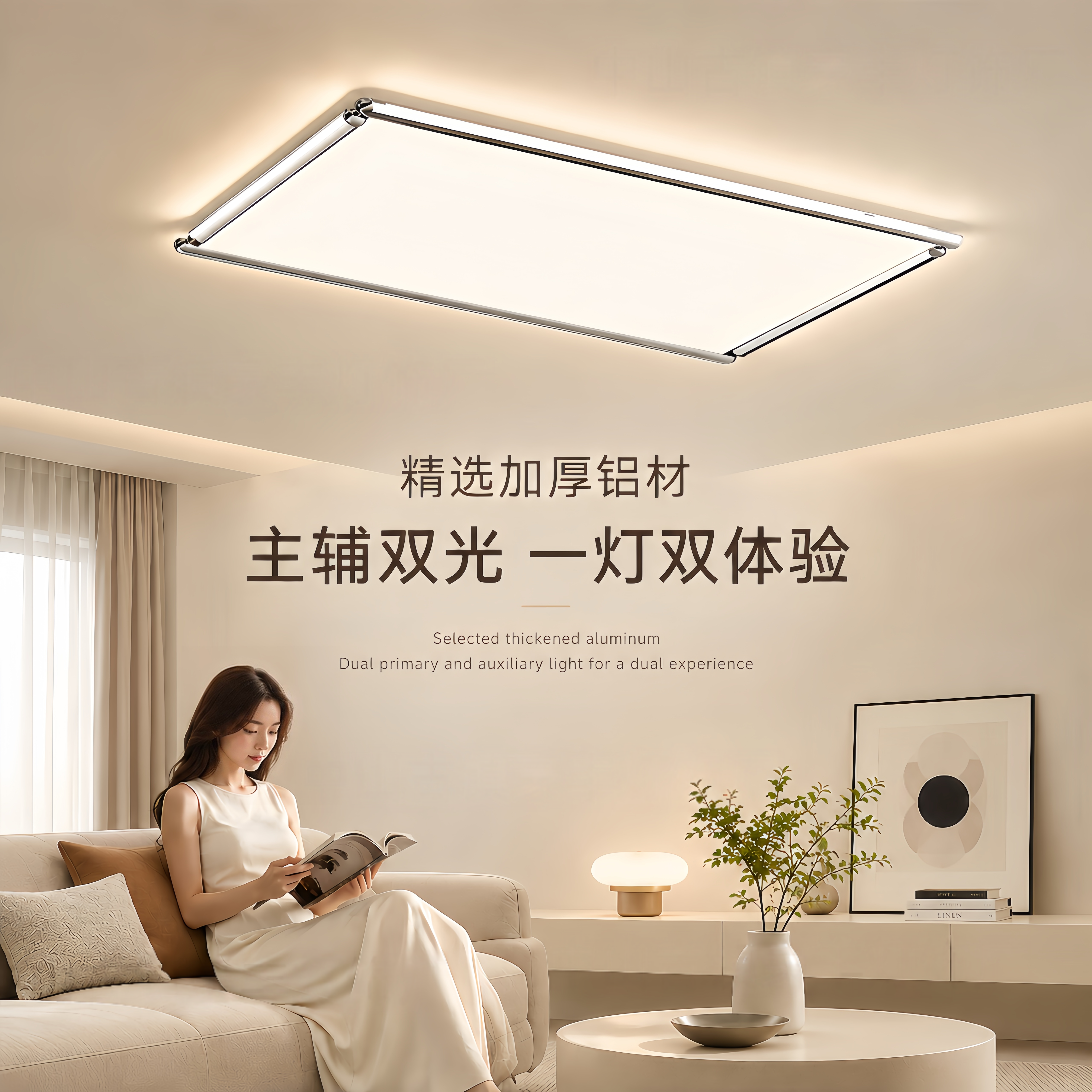 极简客厅吸顶灯几何卧室餐厅全光谱护眼主灯现代简约创意中山灯具