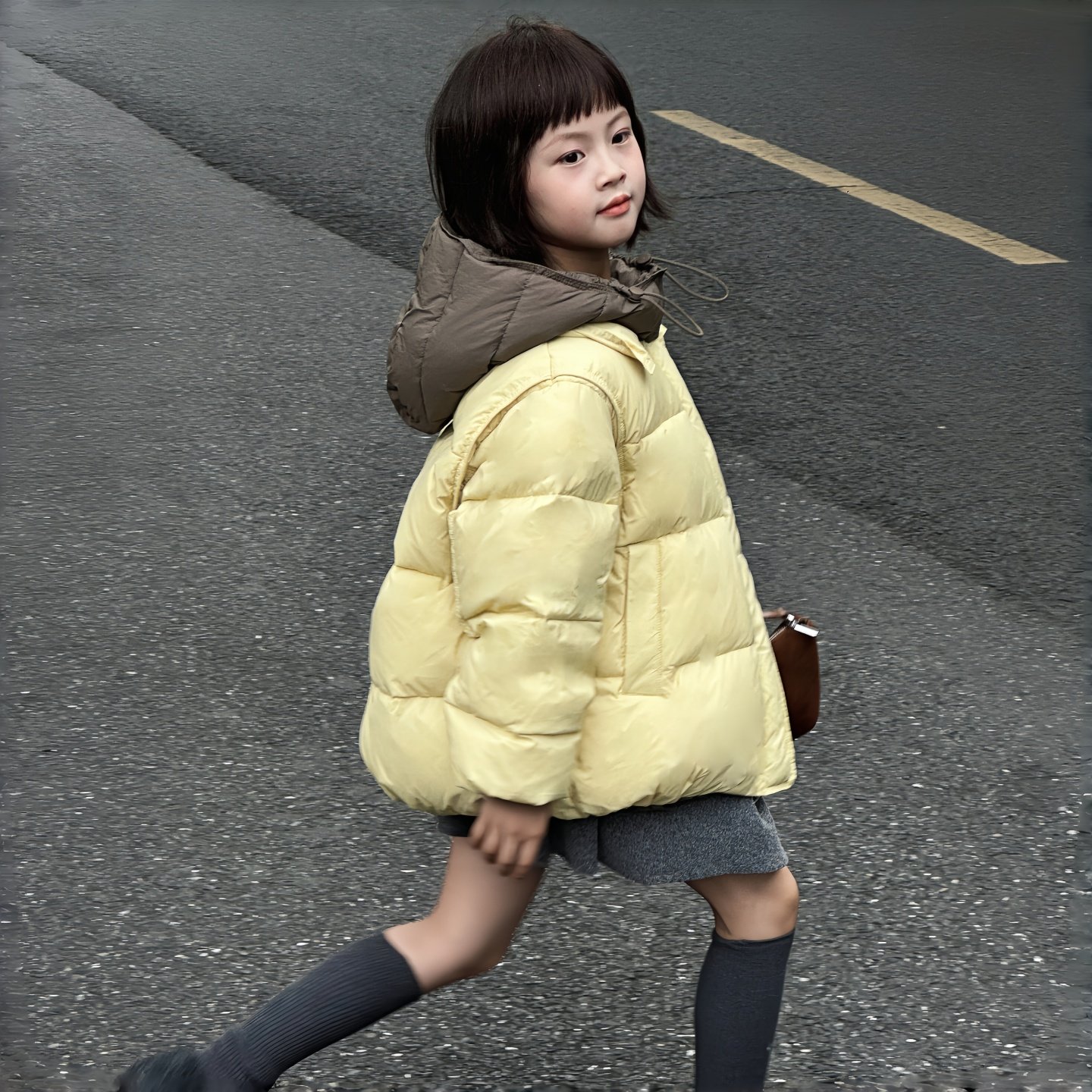 男女童短款两面穿羽绒服2025冬新款宝宝90白鸭绒加厚保暖连帽外套