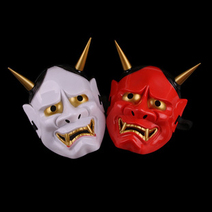 万圣节恐怖鬼脸面具白鬼院凛凛蝶鬼头般若日本恐怖鬼首红蝶