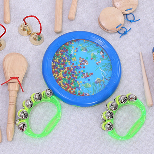 奥尔夫乐器透明手摇串铃幼儿园儿童音乐启蒙玩具感统舞蹈抓握铃