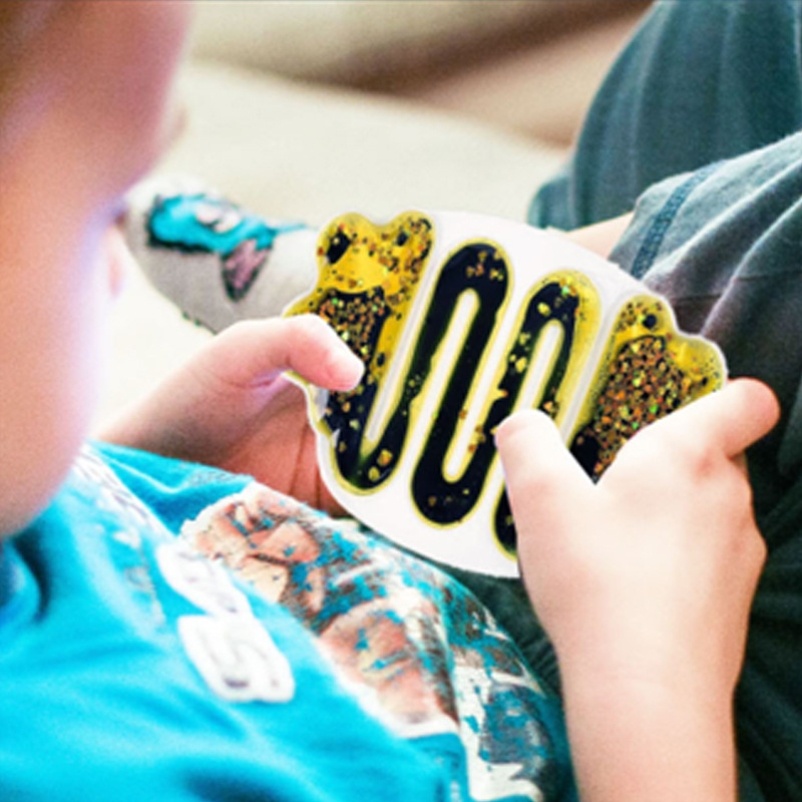 儿童学生鱿鱼管道液体感官玩具教具捏捏挤压减压解压闪粉双色神器