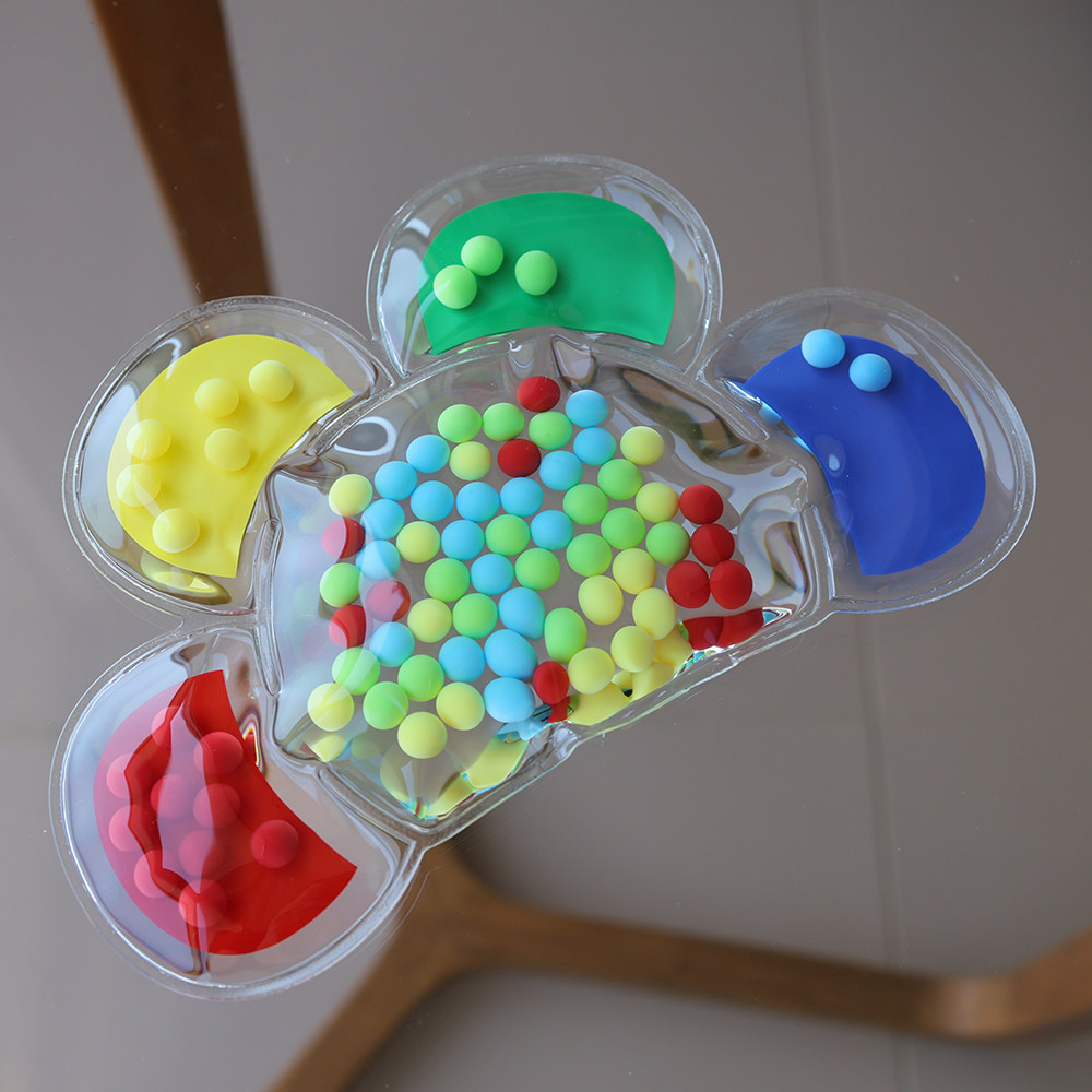 儿童益智玩具液体颜色感官认知分色游戏减压颜色分类走迷宫水袋