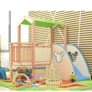 幼儿园区角阁楼屋子组合爬滑C儿童室内亲子园玩具组合木制滑梯
