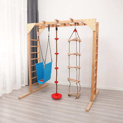 立体木制悬挂秋千架感统训练器材