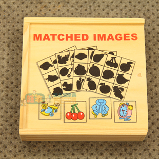 影子游戏幼儿园早教木质拼图拼板游戏生活用品影子对应图形配对板