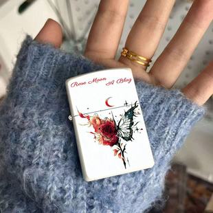 火机送大煤油热恋玫瑰青花金属简约艺术高雅可爱ins颜值礼品男女