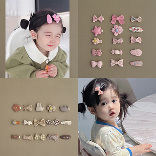 寶寶小發夾兒童刺繡bb夾嬰兒全包布安全頭飾女童發飾嬰幼兒發卡子