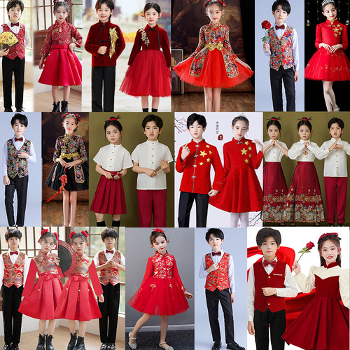 古筝民乐演奏琵琶合唱服中国风