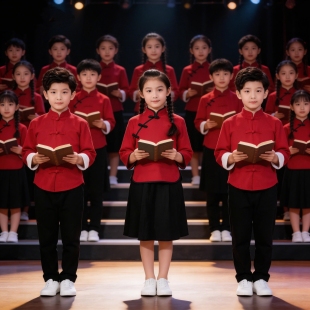 儿童民国时期合唱演出服男女童朗诵服五四青年装传统满江红中山装