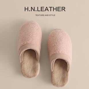 牛筋底盆底保暖拖鞋 情侣防滑居家泰迪绒棉拖秋冬室内软底 男女同款