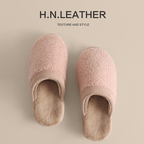 牛筋底盆底保暖拖鞋男女同款情侣防滑居家泰迪绒棉拖秋冬室内软底