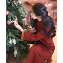 茱萸新中式 旗袍敬酒服订婚红色新娘结婚拜年服新年战袍女加绒 冬季