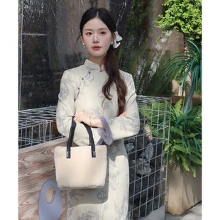 木棉新中式旗袍2025新款改良加厚冬季优雅女加绒保暖显白复古冬装