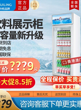 穗凌冰柜LG4-317L立式冷藏展示柜商用单门饮料柜保鲜柜玻璃门冰箱