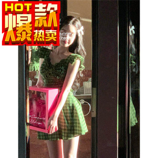夏天多巴胺穿搭甜美奶乖晚晚风温柔套装小个子夏季韩系连衣裙子女