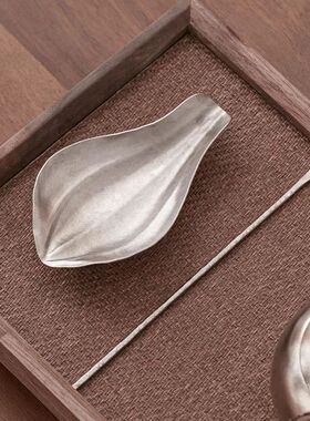 纯钛茶则茶拨两件套高档创意赏茶荷醒茶器功夫茶具配件复古分茶器