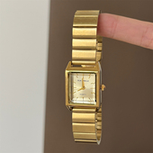 简约小方盘高级感竹节链条气质手表女士中古显白百搭款 休闲腕表女