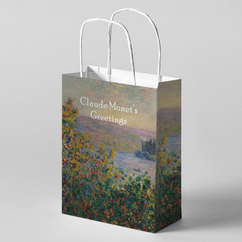 礼物袋 莫奈油画春夏系列礼品包装袋手提纸袋单个款