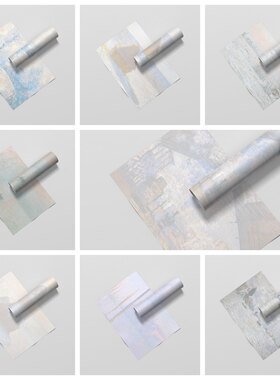 鹊桥仙信纸莫奈新款横版清新浅色