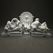 复古罗马艺术人物雕塑石膏像扩香石书架书靠艺术桌面酒柜装 饰摆件