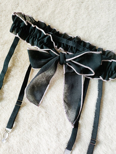 清新简约雪纺小仙女吊袜带可脱卸吊带款 腰带女黑色浅绿色多色清仓