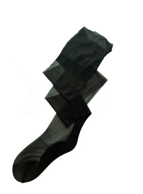 647古巴跟后竖线超薄无弹性感黑色大腿长筒袜女透明过膝袜高筒袜