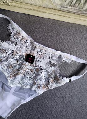 外贸原高品少女士内裤蕾丝镂空性感白色丁字裤适合臀围S码M