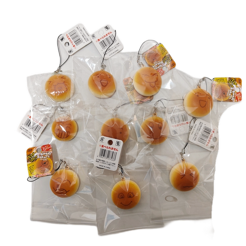 日本中古玩具 4cm 表情小面包 squishy玩具挂件 少量库存收藏品